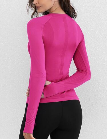 Long Sleeve Workout Tops for Women Slim Fit,High-Stretch & Ultra-Soft Yoga Athletic Long Sleeve Shirts with Thumbhole in Kuwait