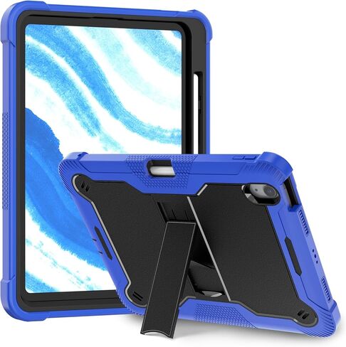 حافظة لجهاز iPad Air 11 بوصة M2 2024، حافظة iPad Air الجيل السادس، حافظة iPad Air 5th(2022)/4th(2020) مع حامل قلم رصاص ومسند، غطاء تابلت واقٍ متين مقاوم للصدمات، أخضر/رمادي in Kuwait