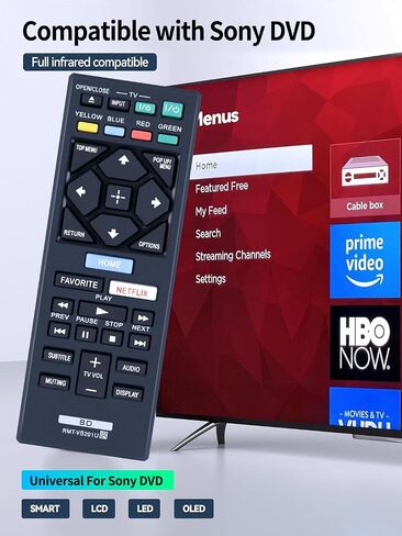 Replacement Remote Control for Sony DVD Blu-Ray Disc Player, for Sony BDP Series Player, for Sony 4K Ultra HD UHD 3D Player, for Streaming Blu-Ray Home Theater, RMT-VB100U RMT-VB201U in Saudi Arabia