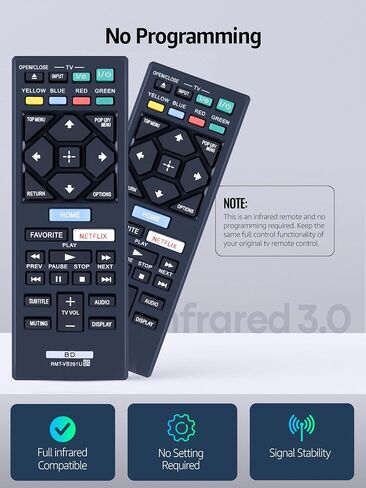 Replacement Remote Control for Sony DVD Blu-Ray Disc Player, for Sony BDP Series Player, for Sony 4K Ultra HD UHD 3D Player, for Streaming Blu-Ray Home Theater, RMT-VB100U RMT-VB201U in Saudi Arabia
