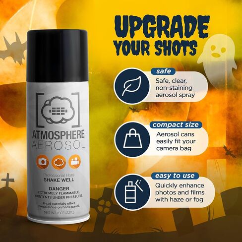 2 Pack - Haze/Fog Atmosphere Aerosol Spray for Photographers & Filmmakers - Photography Smoke and Light Ray Effects for Indoor and Outdoor Use - Spray Made in The USA - Safe Fog Machine Alternative in Saudi Arabia