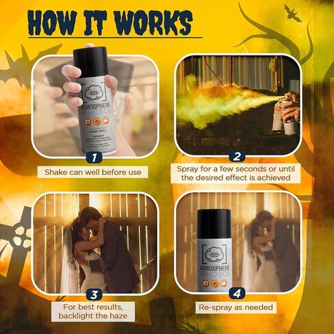 2 Pack - Haze/Fog Atmosphere Aerosol Spray for Photographers & Filmmakers - Photography Smoke and Light Ray Effects for Indoor and Outdoor Use - Spray Made in The USA - Safe Fog Machine Alternative in Saudi Arabia