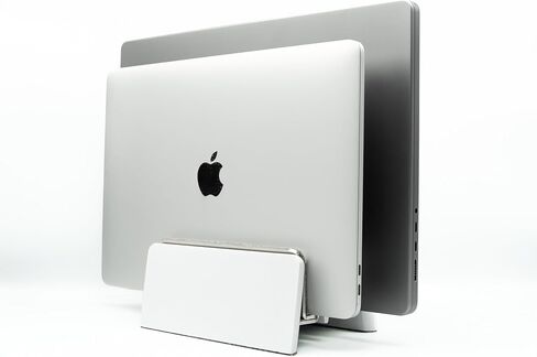 Raico Vertical Laptop Stand Black Wood Dual Laptop MacBook Holder Clamshell Stand (Black Wood, Dual Slot) in Saudi Arabia