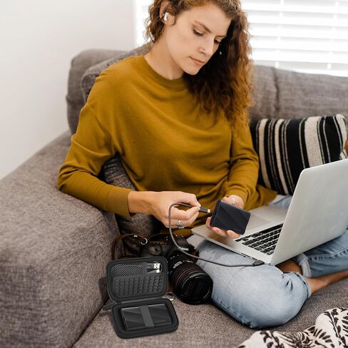 حافظة متوافقة مع Samsung T9/ T7/ T7 Shield Portable SSD 1TB 2TB 4TB محرك الأقراص الصلبة الخارجي، منظم حامل حمل السفر لمحركات الأقراص الصلبة وكابل USB (صندوق فقط) - أرجواني in Kuwait