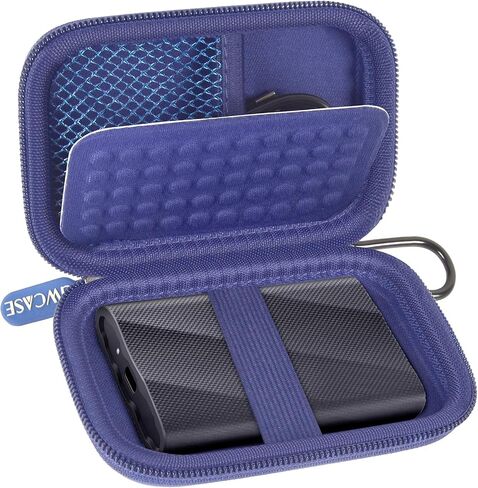 حافظة متوافقة مع Samsung T9/ T7/ T7 Shield Portable SSD 1TB 2TB 4TB محرك الأقراص الصلبة الخارجي، منظم حامل حمل السفر لمحركات الأقراص الصلبة وكابل USB (صندوق فقط) - أرجواني in Kuwait