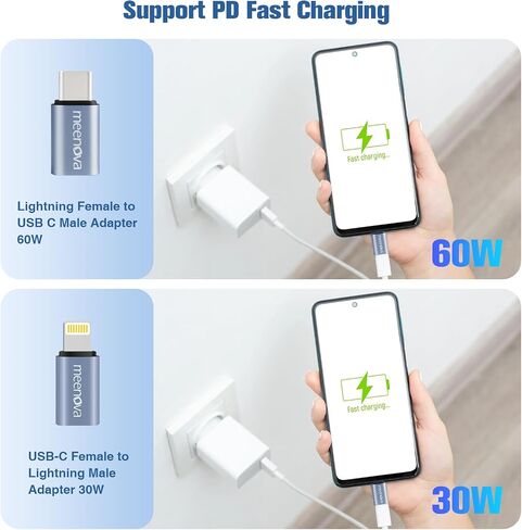 USB-C to USB A Reversible Adapter, Type C Female to USB-a Male Charger Cable Converter, for iPhone iPad Pro Air,Samsung,Power Bank（2 Pack &2 Lanyards） in Saudi Arabia