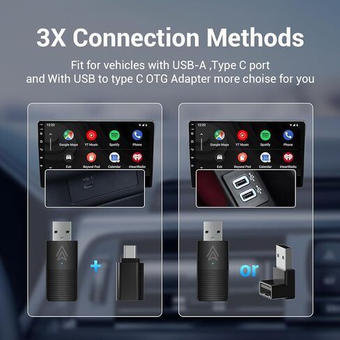 محول Carplay لاسلكي صغير، توصيل تلقائي 10 ثوانٍ للسيارات مع CarPlay السلكية OEM، تحويل سلكي إلى CarPlay لاسلكي، دونجل Carplay للسيارات من 2016+ وiOS 10+، تحديث عبر الإنترنت (رمادي) in Kuwait