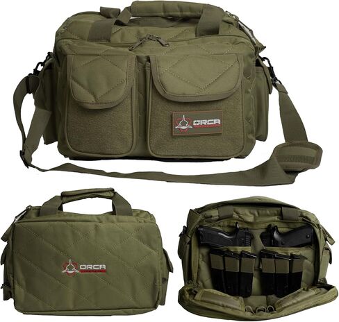 Orca Tactical Gun Range Bag – Compact Pistol Revolver Range Bag for Handguns and Ammo – Self Standing Gun Bag – Handgun Bag with Durable Double Stitching Lockable YKK Zippers in Kuwait