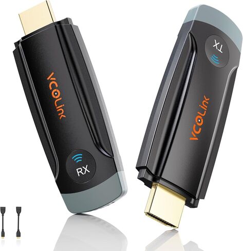جهاز إرسال واستقبال HDMI لاسلكي، مجموعة موسع HDMI لاسلكية مع محول USB C إلى HDMI، بث فيديو صوتي 2.4G/5G لاسلكي إلى HDTV/جهاز العرض/الشاشة من الكمبيوتر المحمول، الكمبيوتر الشخصي، الكاميرا، الهاتف الذكي، الكمبيوتر اللوحي in Kuwait