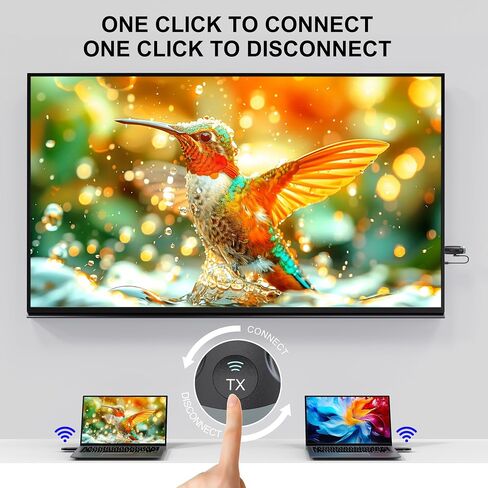جهاز إرسال واستقبال HDMI لاسلكي، مجموعة موسع HDMI لاسلكية مع محول USB C إلى HDMI، بث فيديو صوتي 2.4G/5G لاسلكي إلى HDTV/جهاز العرض/الشاشة من الكمبيوتر المحمول، الكمبيوتر الشخصي، الكاميرا، الهاتف الذكي، الكمبيوتر اللوحي in Kuwait
