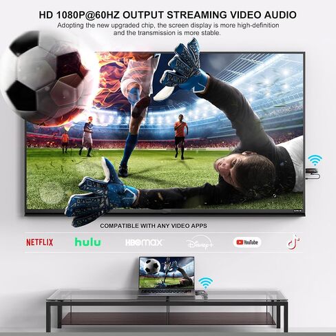 جهاز إرسال واستقبال HDMI لاسلكي، مجموعة موسع HDMI لاسلكية مع محول USB C إلى HDMI، بث فيديو صوتي 2.4G/5G لاسلكي إلى HDTV/جهاز العرض/الشاشة من الكمبيوتر المحمول، الكمبيوتر الشخصي، الكاميرا، الهاتف الذكي، الكمبيوتر اللوحي in Kuwait