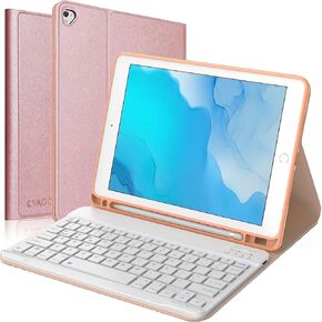 KVAGO for iPad 9.7 inch Keyboard Case, Compatible with iPad 6th Gen 2018, iPad 5th Gen 2017, iPad Pro 9.7 inch, iPad Air 2, Air - 7 Colors Backlit - Detachable Wireless Keyboard - Smart Folio Case