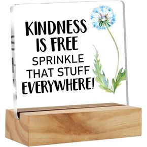 Christian Gifts for Women Her, Religious Gifts Motivational Quote Bible Verse Clear Desk Sign Scriptures Acrylic Sign Sunflower Decor Presents