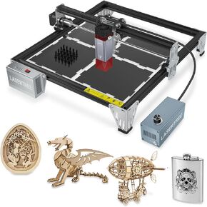 LASER TREE Air Assist Pump for Laser Cutter and Engraver, Adjustable 10-30 L/Min Airflow for Laser Cutting and Laser Engraving, Protect Laser Module Lens, Smooth Edge Clean Cuts, Remove Smoke & Dust