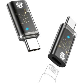 MoKo USB C to Lightning Adapter, Support 35W PD Fast Charging & Data Sync Lightning Male to USB C Female Adapter Compatible with iPhone 14/13/12/11/iPad/iPod/AirPods, Not for Headphones/OTG, Black