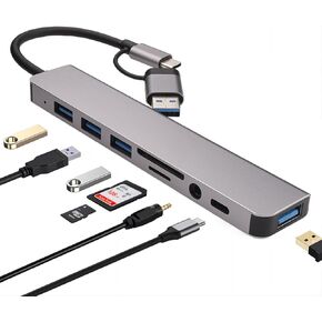 USB-C Docking Station, 12 in 1 Laptop Docking Station with 4K@30HZ, VGA, USB3.0 * 4, RJ45, 100W PD, SD/TF Card, 3.5mm Audio