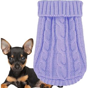 Dog Knitted Sweater, Chihuahua Sweater, Dog Clothes for Small Dogs, Winter Warm Puppy Sweaters, Turtleneck Knitted Pet Cat Sweater Cold Weather Outfits for Yorkie Teacup (XX-Small)