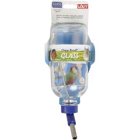 Lixit Glass Water Bottles for Small Animals and Birds (16oz Pack of 2)