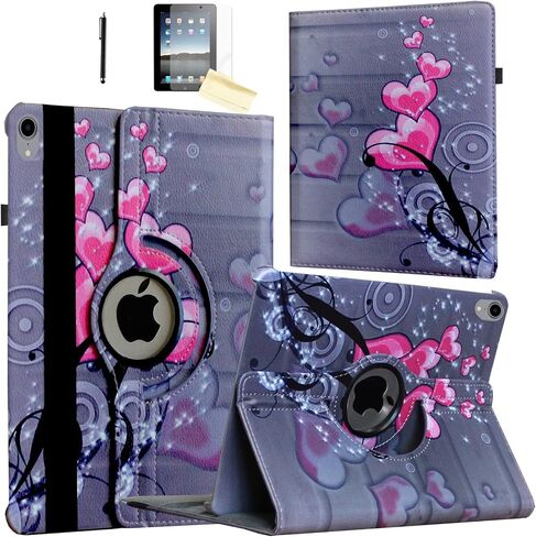 Case for 2022 iPad 10th Generation 10.9 inch, Rotating Stand Smart Magnetic Auto Wake Up/Sleep Cover for Model A2696 A2757 A2777 (Embossed Flower) in Saudi Arabia