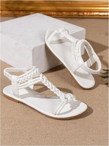 Verdusa Women's Braided Flat Sandals Summer Gladiator Shoes Open Toe Slingback Sandals in Kuwait