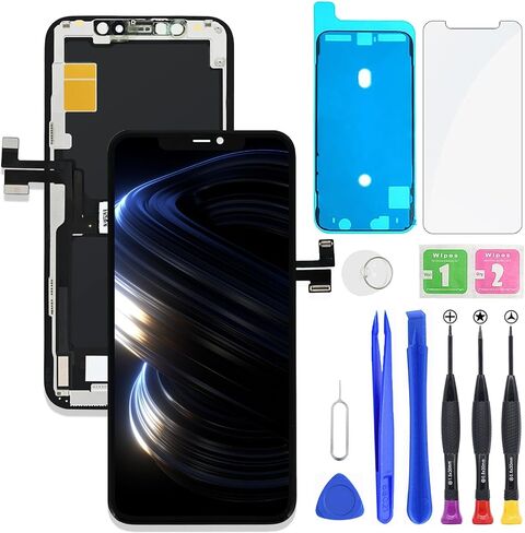 لهاتف iPhone Xs Max شاشة LCD FHD استبدال إطار رقمي يعمل باللمس ثلاثي الأبعاد مجموعة كاملة مع مجموعة أدوات إصلاح لـ 6.5 بوصة A1921، A2101، A2102، A2104 + لاصق مقاوم للماء + واقي شاشة in Kuwait