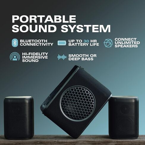 Rocksteady Stadium 2: Four Speakers Bundle - Immersive, connectible, and up to 150 ft of range. Up to 30 hours of battery life. in Saudi Arabia