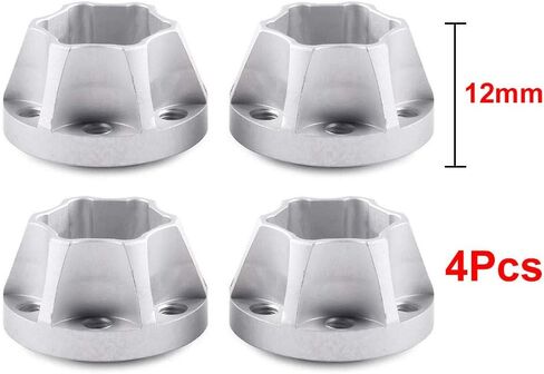 INJORA RC Car 12mm Wheel Hex Hub Metal Accessories Set 4pcs for 1/10 RC Crawler 1.9inch or 2.2inch Wheel Rim Axial SCX10 TRX4 D90 (Silver 6mm) in Saudi Arabia