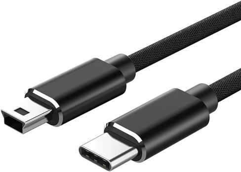 6.6ft USB C to Mini USB Cable, Mini USB to USB C Cable for Camera, GPS, Dash Cam, Game Controller (Black) in Saudi Arabia