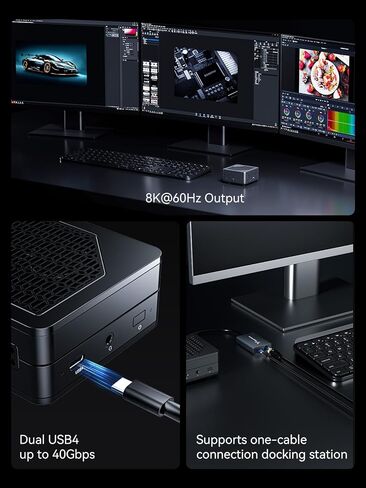 MINISFORUM Mercury EM680 Mini PC AMD Ryzen 7 6800U 32GB LPDDR5 6400MHz 512GB PCIe4.0 SSD AMD Radeon 680M كمبيوتر صغير، WiFi 6E/BT5.2، 1 × فتحة بطاقة TF / 2x USB4/1 x HDMI/3X USB3.2 in Kuwait