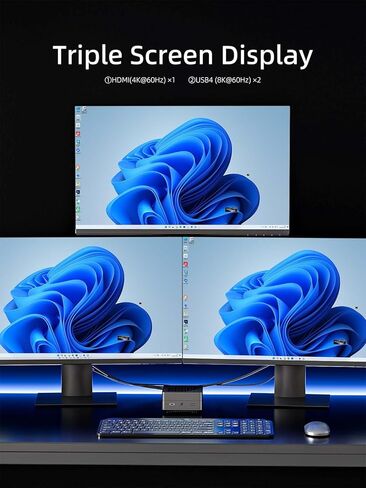 MINISFORUM Mercury EM680 Mini PC AMD Ryzen 7 6800U 32GB LPDDR5 6400MHz 512GB PCIe4.0 SSD AMD Radeon 680M كمبيوتر صغير، WiFi 6E/BT5.2، 1 × فتحة بطاقة TF / 2x USB4/1 x HDMI/3X USB3.2 in Kuwait