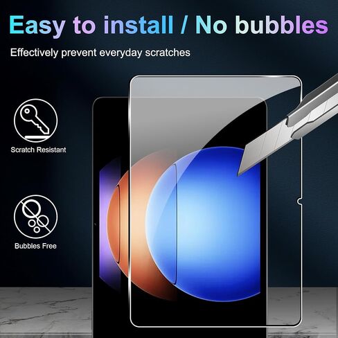 واقي شاشة Redmi Pad pro/Xiaomi Poco Pad مقاس 12.1 بوصة، صلابة 9H، مضاد للخدش، غطاء زجاجي مقسى، صديق للحافظة، مضاد للخدش، (عبوتان) in Kuwait