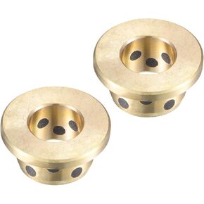Kozelo 2pcs Flange Sleeve Bearings -[ 5mm x 7mm x 10mm ] Self-Lubricating Bushing for Equipment Use | 11mm Flange Dia, 2mm Flange Thickness, Brass