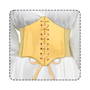 BODIY Women Lace Corset Belts Elastic Cinch Belt Tied Waspie Wide Waist Bustiers for Dress