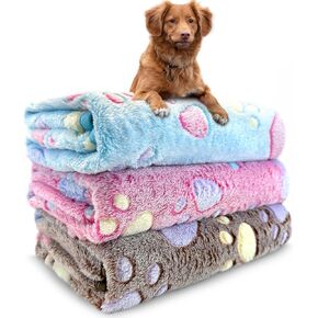 Dog Blankets for Medium Large Dogs, Cute Paw Pattern Washable 41" x 31" in Saudi Arabia