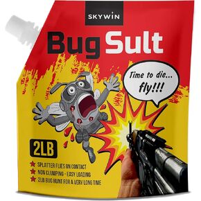 Skywin Salt for Fly Shooters That Shoots Salt, 2 lbs. Salt for Fly Shooter – 2 Pack Large Grain Salt for Fly Enhancing Impact with Easy-Pour Spout, for Salt Shooter Fly