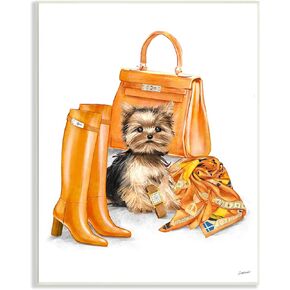 إكسسوارات محفظة أزياء Stupell Industries Orange Yorkie Puppy Dog، من تصميم Ziwei Li