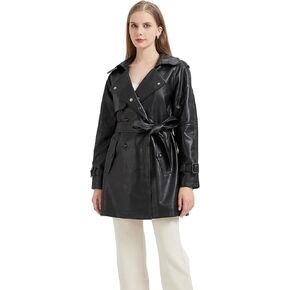 GRAN ORIENTE Faux Leather Jacket for Women With Faux Fur Coat Winter Parka Jacket Women