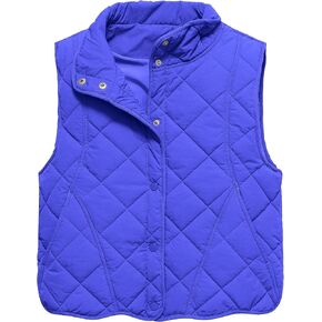 Gacaky Women's Lightweight Quilted Vest Stand Collar Down Padded Vest Warm Winter Outwear with Pockets