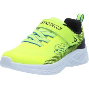Skechers Kids Boy's Microspec Ii Sneaker, Black/Silver, 4 Big Kid