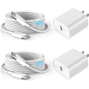 [MFi Certified] iPhone Charger, 2Pack USB C Fast Wall Charger, USB C Charger Block for iPhone 14/Pro/Plus/Pro Max/14/13/12/11,iPad Pro/Mini/Air,AirPods with 2-Pack 6.6FT USB-C to Lightning Cable