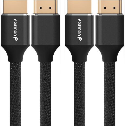 كابل Fosmon HDMI 2.1 8K@60 هرتز 6.5 قدم، تصنيف CL3 داخلي معتمد ممتاز، سرعة فائقة 48 جيجابت في الثانية، 4K@120 هرتز، HDR ديناميكي، HDCP 2.3، ثلاثي الأبعاد، eARC، 30AWG قطن مضفر متوافق مع شاشة تلفزيون UHD والمزيد in Kuwait