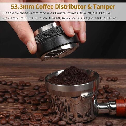 51mm Coffee Distributor & Tamper,Dual Head Coffee Leveler Fits for 51mm Breville Portafilter, Adjustable Depth 6MM Espresso Hand Tampers in Saudi Arabia