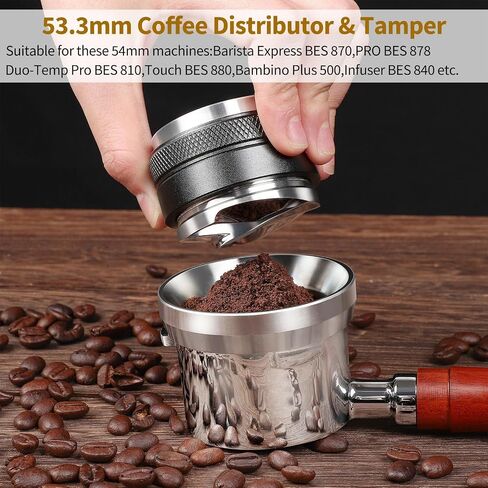 51mm Coffee Distributor & Tamper,Dual Head Coffee Leveler Fits for 51mm Breville Portafilter, Adjustable Depth 6MM Espresso Hand Tampers in Saudi Arabia