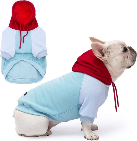 Color Block Dog Hoodie Dog Clothes Extra Warm Fleece Lining Stretchy Fit for Small Medium Large Dogs (Purple Cream, Medium) in Saudi Arabia