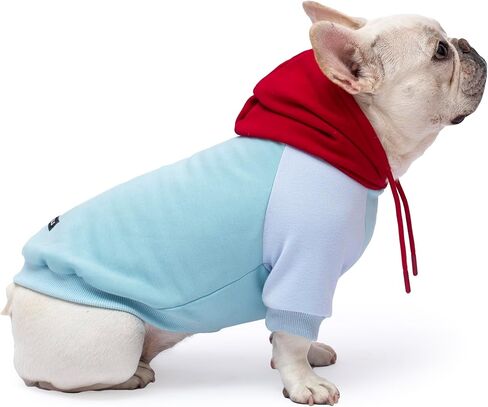 Color Block Dog Hoodie Dog Clothes Extra Warm Fleece Lining Stretchy Fit for Small Medium Large Dogs (Purple Cream, Medium) in Saudi Arabia