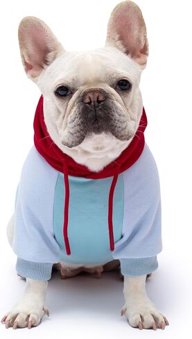 Color Block Dog Hoodie Dog Clothes Extra Warm Fleece Lining Stretchy Fit for Small Medium Large Dogs (Purple Cream, Medium) in Saudi Arabia
