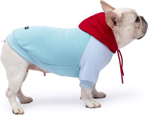 Color Block Dog Hoodie Dog Clothes Extra Warm Fleece Lining Stretchy Fit for Small Medium Large Dogs (Purple Cream, Medium) in Saudi Arabia