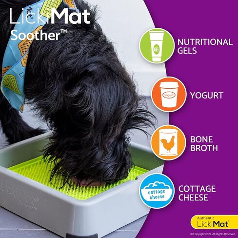 LickiMat Classic Buddy Slow Feeder for Dogs Lick Mat Boredom Anxiety Reducer Perfect for Food Treats Yogurt Liquid Food Peanut Butter Fun Alternative to a Slow Feed Dog Bowl, Green in Saudi Arabia