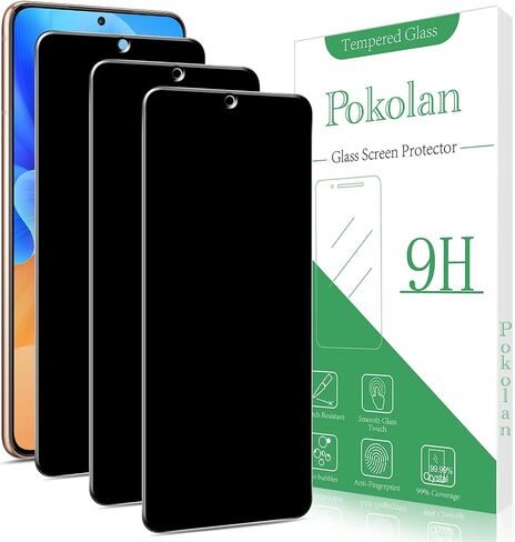 واقي شاشة Pokolan [3-Pack] لهاتف Samsung Galaxy S21 5G من الزجاج المقسى (6.2 بوصة)، يدعم قارئ بصمات الأصابع، خالٍ من الفقاعات، مضاد للخدش، صلابة 9H in Kuwait