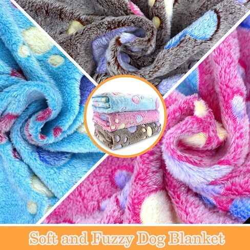 Dog Blankets for Medium Large Dogs, Cute Paw Pattern Washable 41" x 31" in Kuwait